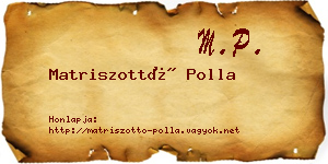 Matriszottó Polla névjegykártya